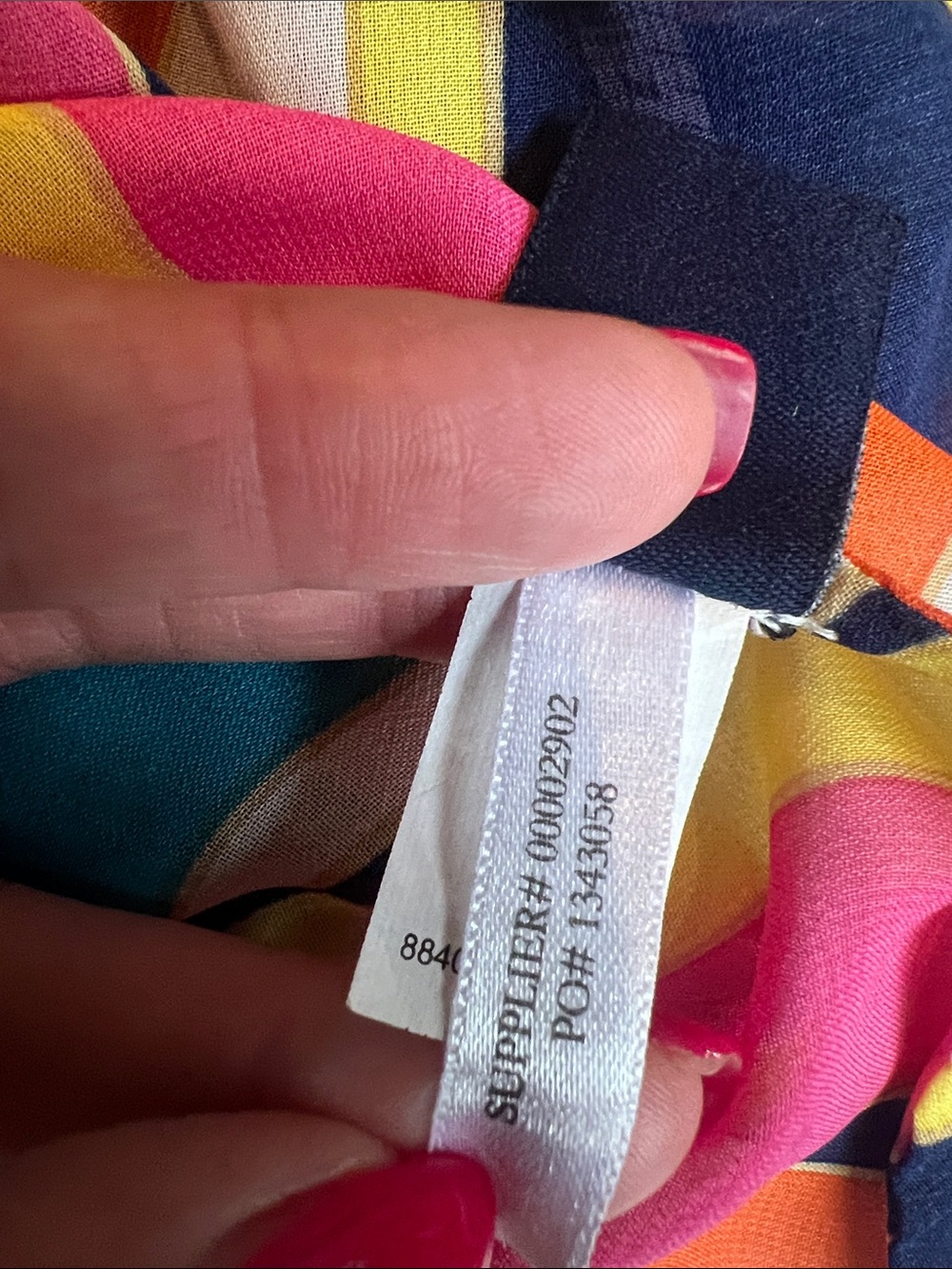Chaps Sz XS Colorful Sheer Striped Tie-Waist Top Multicolor Beach Cruise Travel - Picture 10 of 11